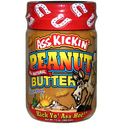 ASS KICKIN' Creamy Peanut Butter with Habanero Pepper - 13 Ounces - Premium Gourmet All Natural Spicy Peanut Butter - Perfect Snack Packed with Protein