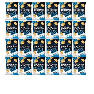 Popchips Potato Chips, Sea Salt Flavor, 0.8oz (Pack of 24)