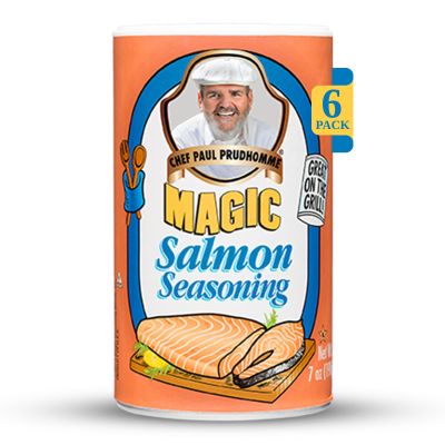 Chef Paul Magic Seasonings Blends Salmon Magic Seasoning | Salmon Seasoning with Herbs & Spices | Seafood Seasoning for Cooking | Fish Blend | Kosher & Halal Certified | 7 oz (Pack of 6)