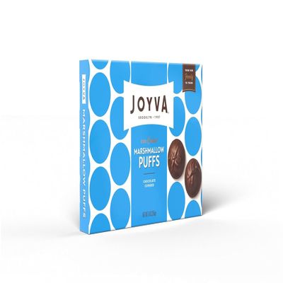 Joyva Classic Marshmallow Puffs | 9oz Boxes | Fluffy Marshmallow Center with Smooth Dark Chocolate Coating | Kosher Parve | Free of Dairy, Gluten, Soy, and Preservatives
