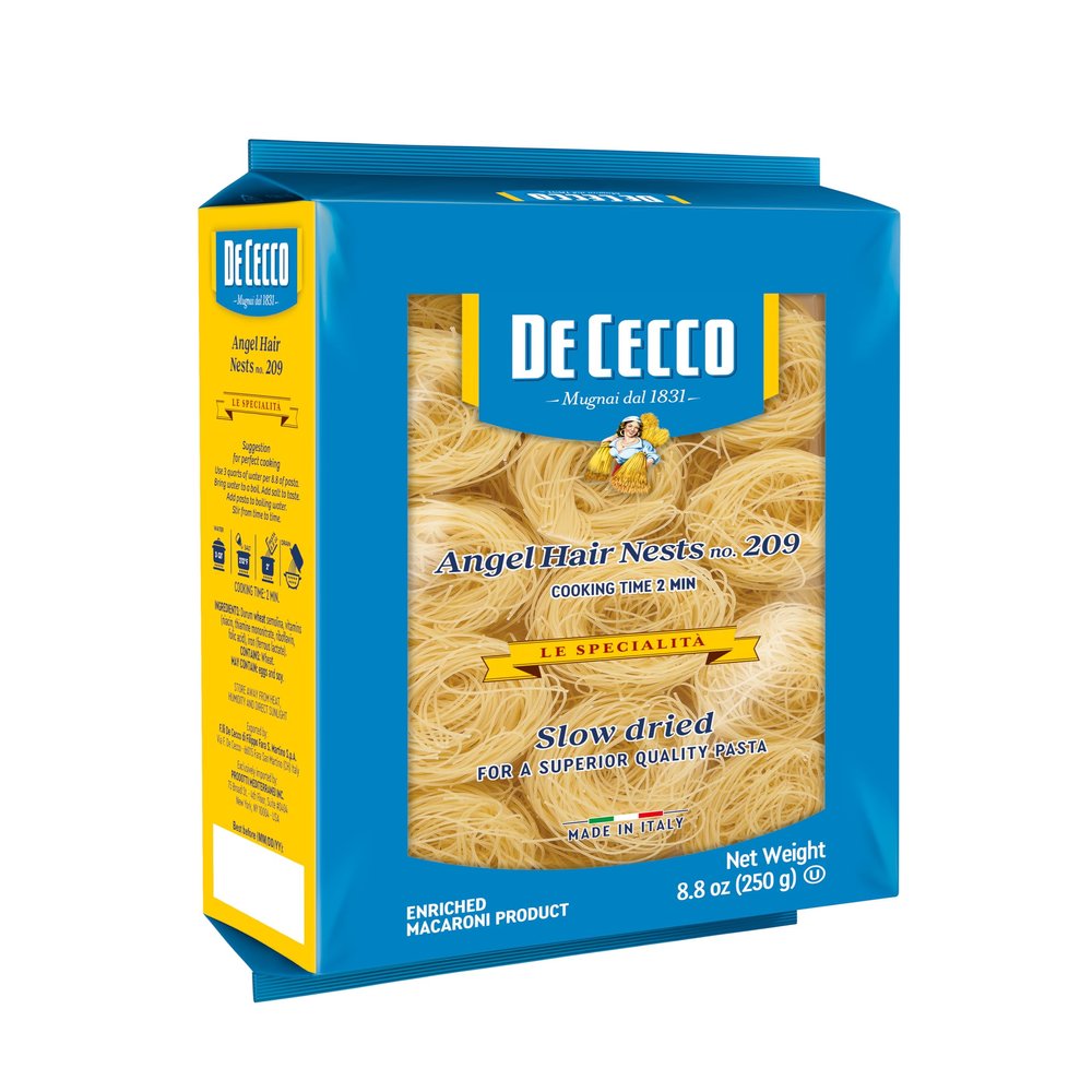 De Cecco Semolina Pasta, Angel Hair Nests No. 209, 8.8 Ounce (Pack of 1)