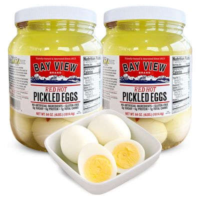 Bay View Packing Company 36 oz. Red Hot Pickled Eggs 2-Jar Set