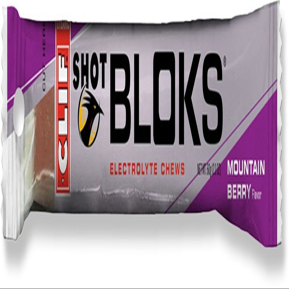 Clif Bar Shot Bloks, Mountain Berry - 60g (18/Box),2.11 Ounce (Pack of 18)