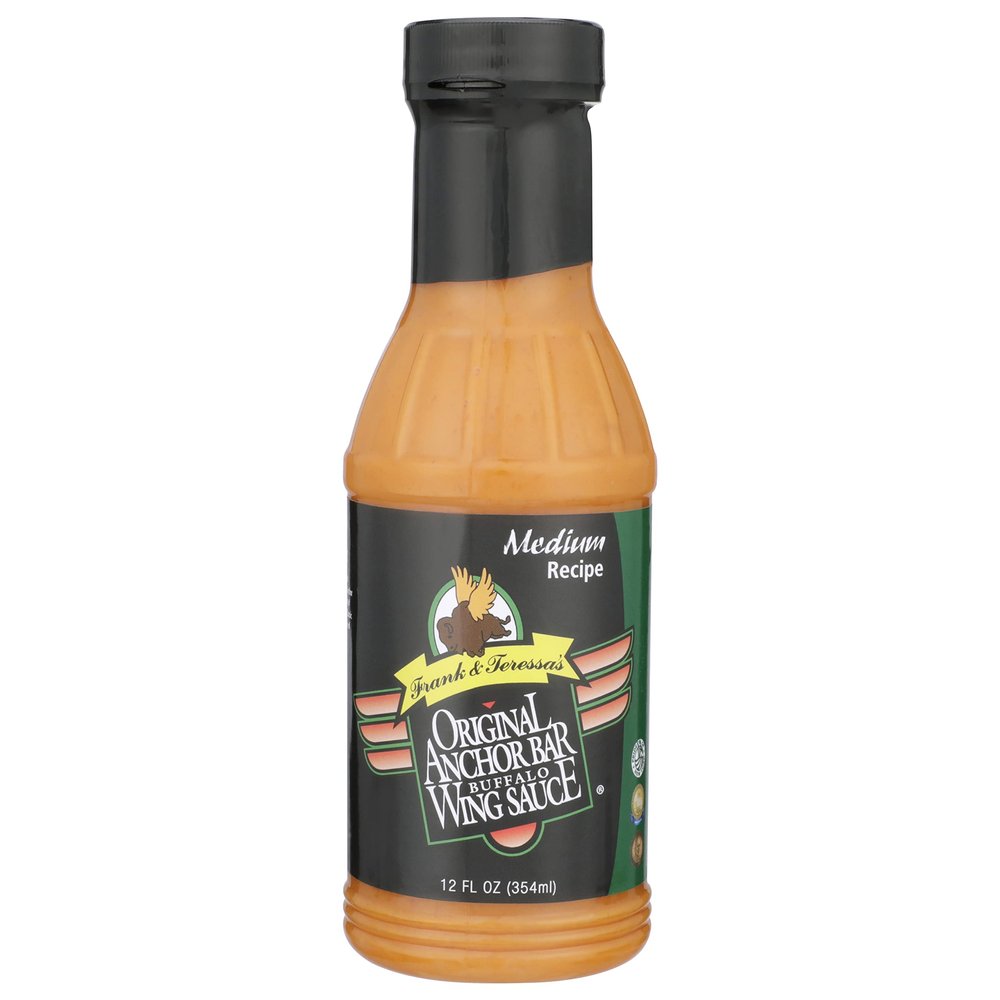 Anchor Bar Original Buffalo Wing Sauce, Medium Recipe Authentic Buffalo Flavor, Award-Winning Original Wing Sauce, 12 oz
