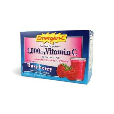 Alacer Emergen-C Vitamin C Fizzy Drink Mix Raspberry - 1000 Mg - 30 Packets12