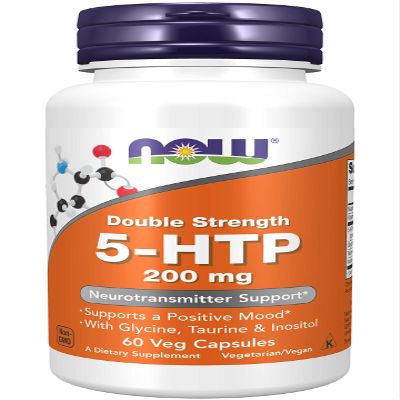 NOW Foods 5-HTP 200 mg - 60 Veg caps 3 Pack