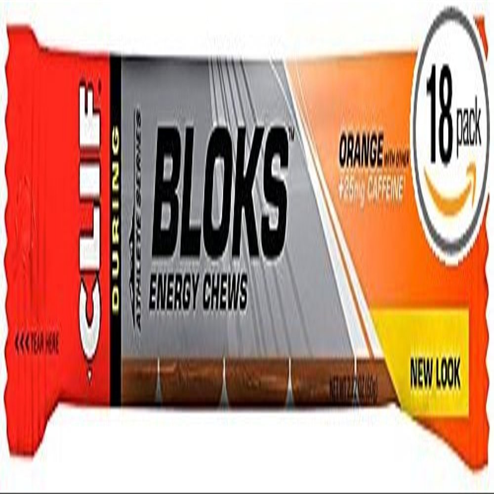 CLIF BLOKS Energy Chews - Orange - (2.1 oz, 18 Count)