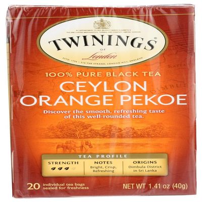 Twinings Ceylon Orange Pekoe Tea, Tea Bags, 20-Count Boxes (Pack of 6)