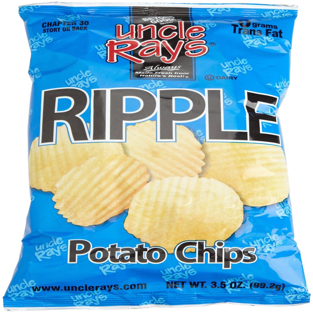 Uncle Ray's Ripple Potato Chips, 3.5-Ounce Bags (Pack of 12)