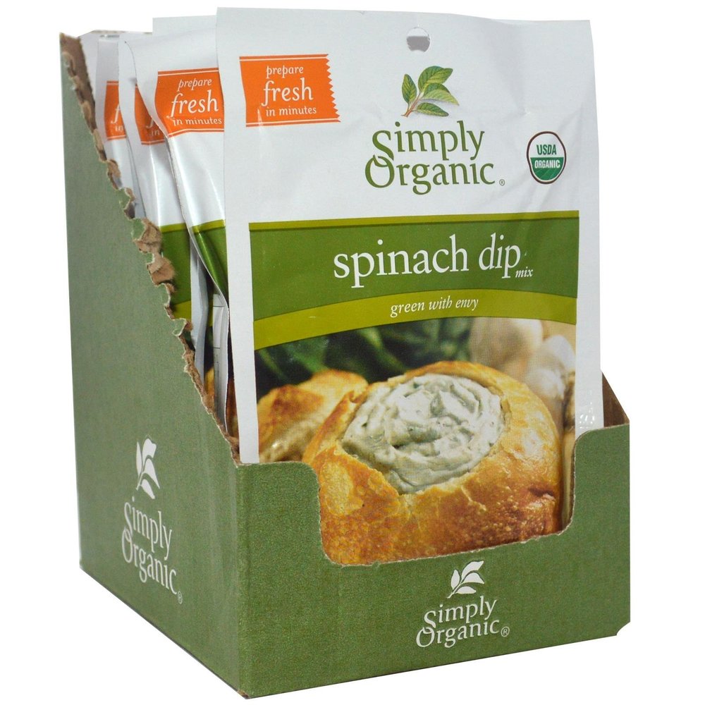 Simply Organic Spinach Dip Mix, Certified Organic, Gluten-Free | 1.41 oz