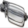 Calabria Mini Metal Folding Reading Glasses +2.50 Pewter/Black Flip Top Hard Case Corning Glass Lens Pocket Readers Foldable view 3