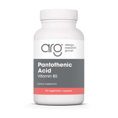Allergy Research Group Pantothenic Acid - Vitamin B5 for Men & Women, Calcium, 500mg Supplement, Pure, Organic, Vegetarian Capsules - 90 Count