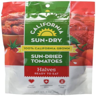 California Snack Co. Sun Dried Tomatoes Halves Bag, 3-Ounce (Pack of 6)