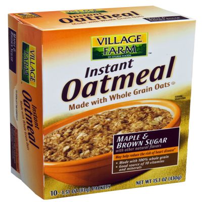 Sturm's Village Farm Instant Oatmeal, Maple Brown 10 Count, 15.14-Ounce Boxes (Pack of 12)
