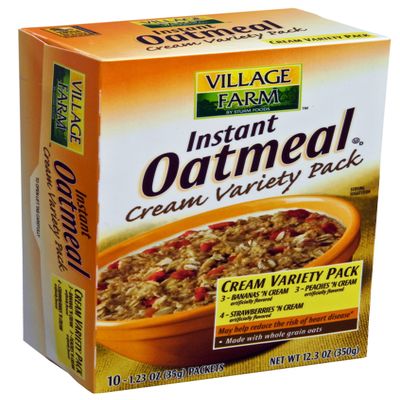 Sturm's Village Farm Instant Oatmeal, Creamy Variety Pack 8 Count, 9.9-Ounce Boxes (Pack of 12)