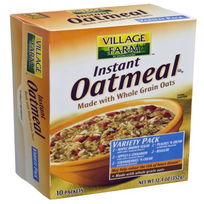 Sturm's Village Farm Instant Oatmeal, Variety Pack 8 Count, 12.67-Ounce Boxes (Pack of 12)