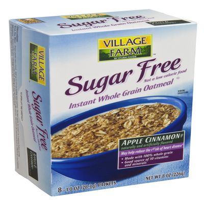 Sturm's Village Farm Instant Oatmeal Sugar Free, Apple Cinnamon 8 Count, 8.04-Ounce Boxes (Pack of 12)