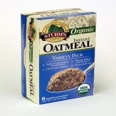 Sturm's Village Farm Organic Instant Oatmeal, Variety Pack 8 Count, 12.67-Ounce Boxes (Pack of 6)