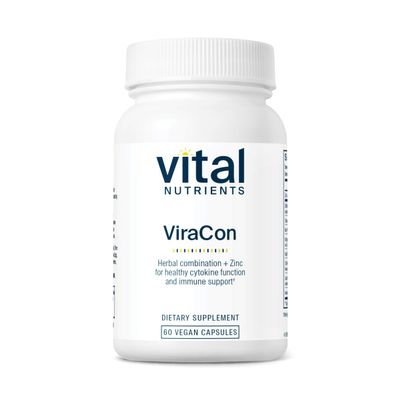 Vital Nutrients ViraCon - Vegan Immune Support Supplement* - Zinc, Elderberry, Licorice Root Extract, & Other Herbs for Comprehensive Immune Support - Gluten, Dairy, Soy Free - Non-GMO - 60 Capsules