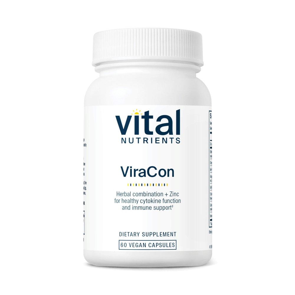 Vital Nutrients ViraCon - Vegan Immune Support Supplement* - Zinc, Elderberry, Licorice Root Extract, & Other Herbs for Comprehensive Immune Support - Gluten, Dairy, Soy Free - Non-GMO - 60 Capsules