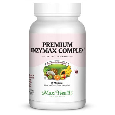 Digestive Enzymes Supplement  Plant-Based Digestive Enzymes for Women & Men  Aids Digestion of Protein, Fat, Carbs & Fiber  Supports Gut Health, Gas & Bloating Relief  Enzymax Complex 60 Capsules