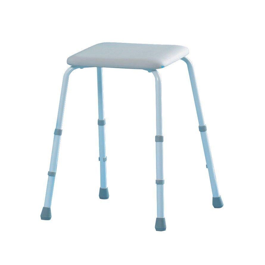 Homecraft Sherwood Adjustable Stool, Adjustable Angled Seat for Rest & Support, Tall Chair with Comfortable Padding, Standing Assistance Padded Seat Stool, Nonslip Rubber Feet, Shower or Any Room