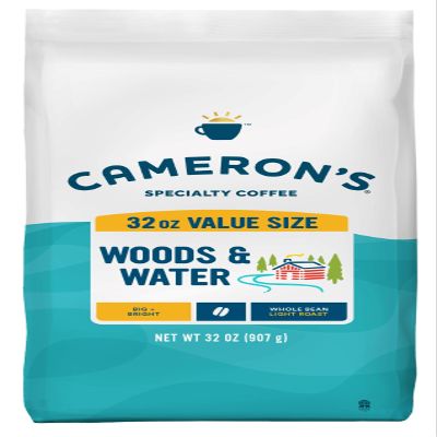 Cameron's Coffee Roasted Whole Bean Coffee, Woods & Water, 32 Ounce, (Pack of 1)