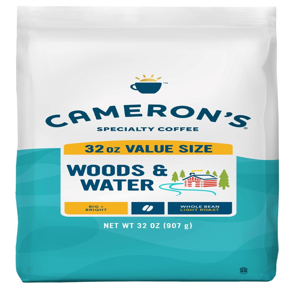 Cameron's Coffee Roasted Whole Bean Coffee, Woods & Water, 32 Ounce, (Pack of 1)