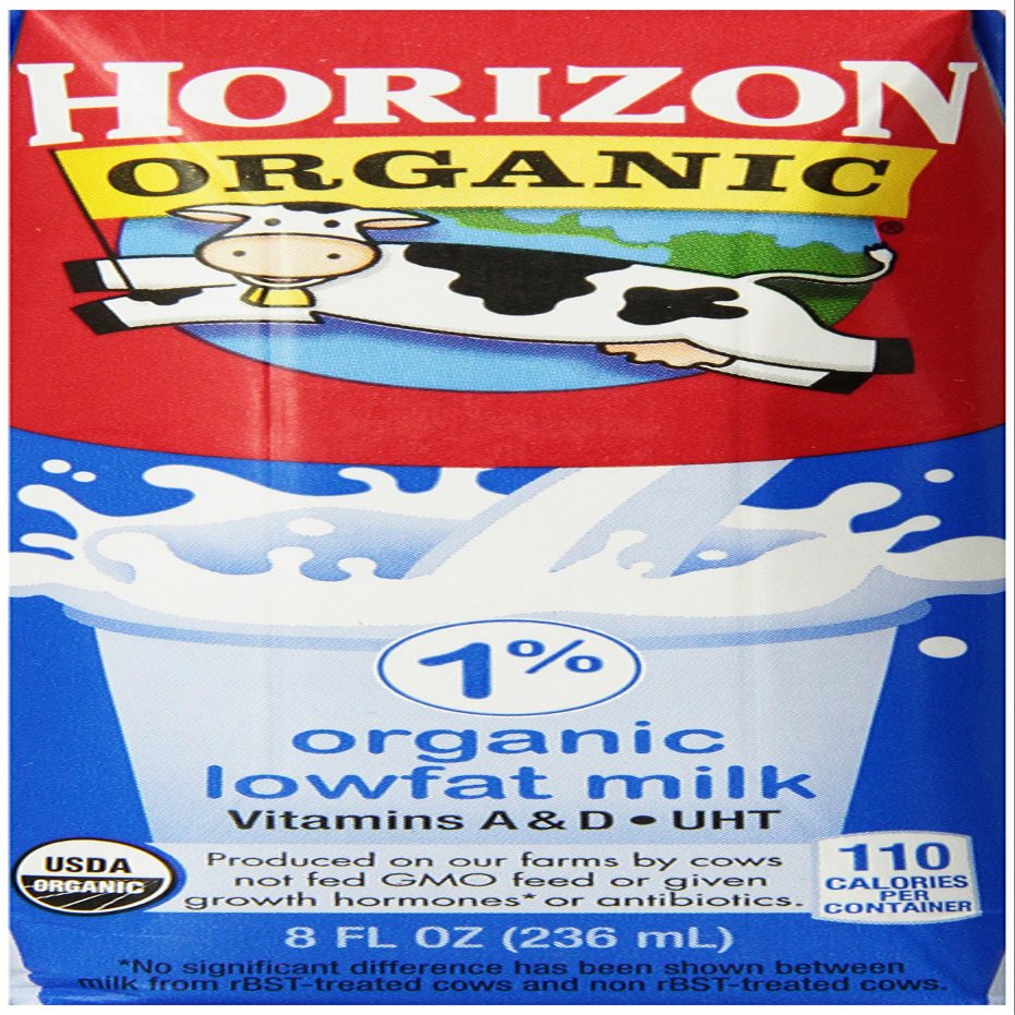 Horizon Organic Milk, 8 Ounce ,18 Count