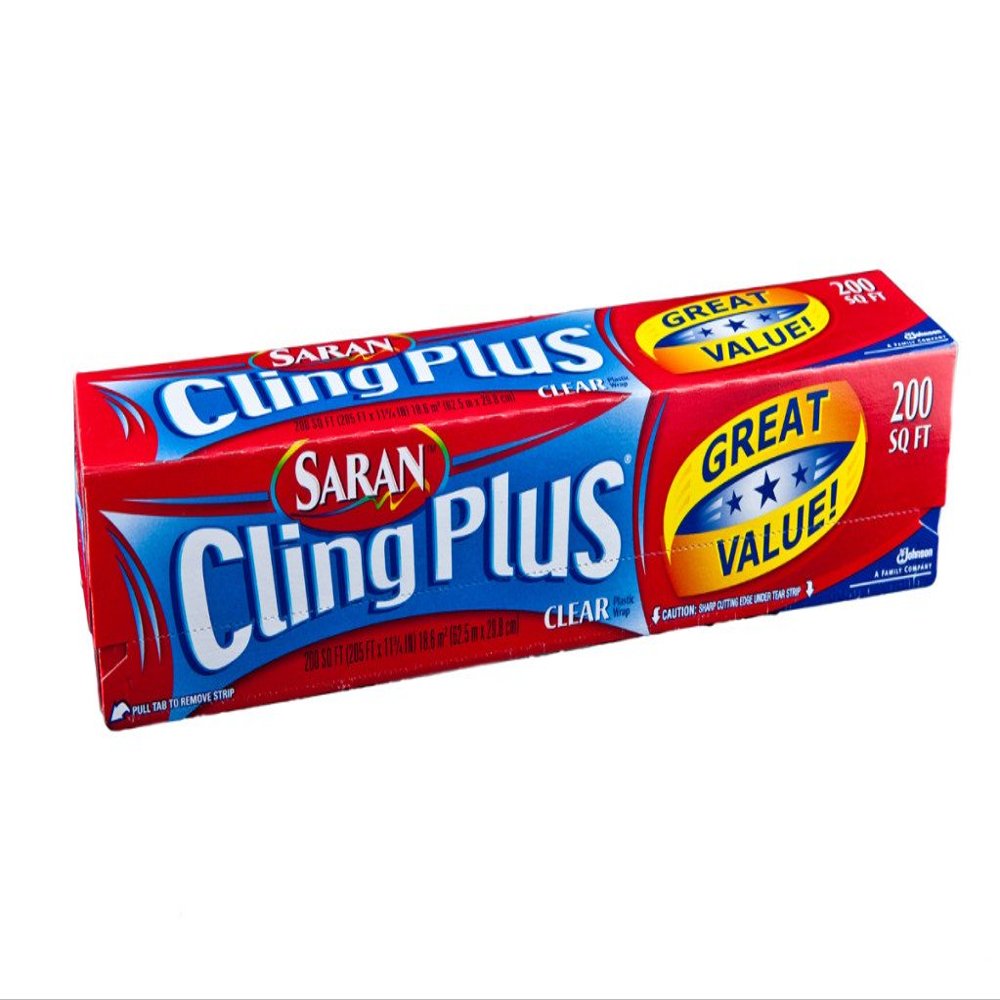Saran Cling Plus Plastic Wrap, 200 Sq Ft, 1 Count (Pack of 1)
