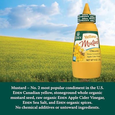 Eden Yellow Mustard, Organic, Squeeze Bottle, 9 Ounce