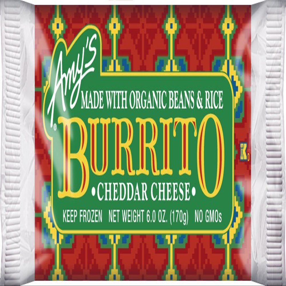 Amy's Bean Rice & Cheese Burrito, Organic, 6-Ounce Boxes (Pack of 12)