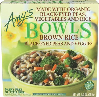 Amy's Black Eye Pea & Vegetable Bowl Organic, 9-Ounce Boxes (Pack of 12)
