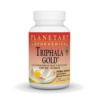 PLANETARY HERBALS Triphala Gold Ayurvedic Herbal Supplement, 1000 Mg, 60 Count