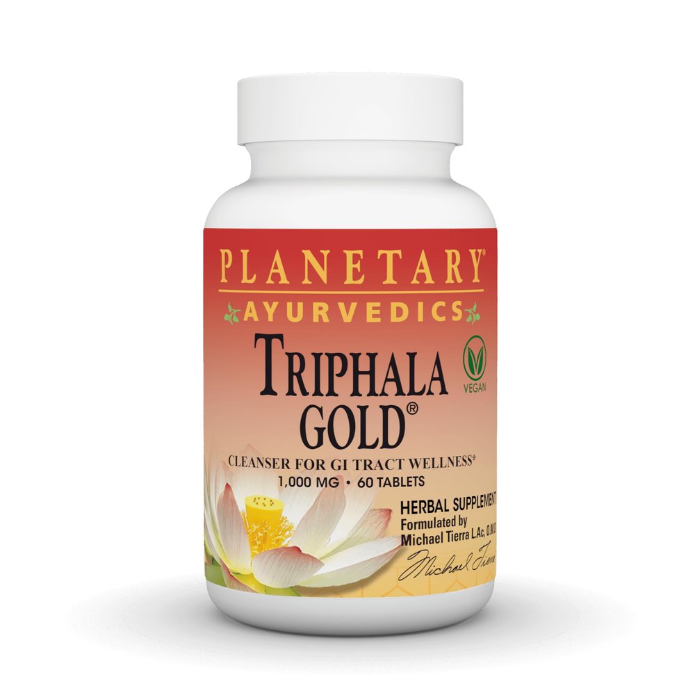 PLANETARY HERBALS Triphala Gold Ayurvedic Herbal Supplement, 1000 Mg, 60 Count