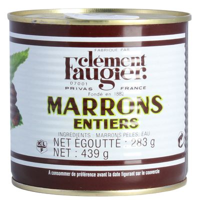 24-Pack French Whole Peeled Chestnuts Canned in Water by Clement Faugier, 15.5 oz (439 g)