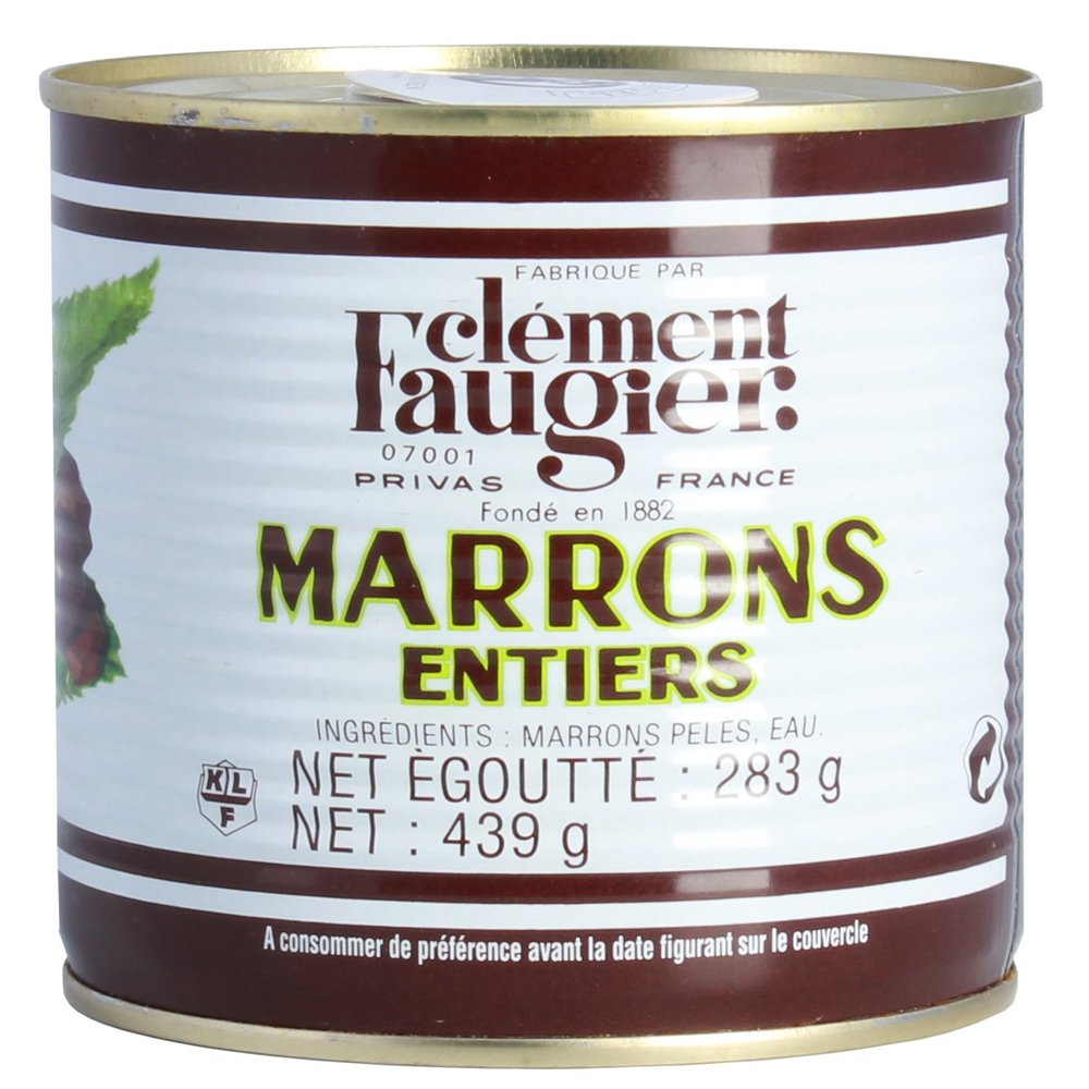 24-Pack French Whole Peeled Chestnuts Canned in Water by Clement Faugier, 15.5 oz (439 g)