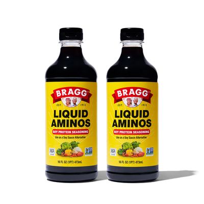 Bragg Liquid Aminos All Purpose Seasoning Soy Sauce Alternative Gluten Free, No GMOs, Kosher Certified, 16 ounce, 2 Pack