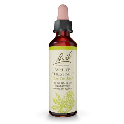 Bach Original Flower Remedies, White Chestnut - Calm The Mind - Natural Homeopathic Flower Essence for Emotional Balance - Vegan, Gluten Free, Sugar Free - 20mL Dropper