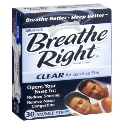 BREATHE RIGHT NASAL STRIPS,CLEAR,SM/MED, 30 CT