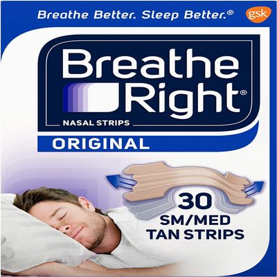 Breathe Right Nasal Strips Original Tan Small/Medium 30 ea (Pack of 12)