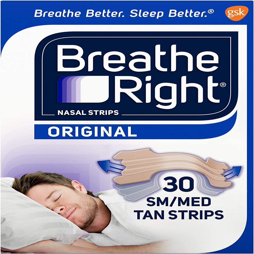 Breathe Right Nasal Strips Original Tan Small/Medium 30 ea (Pack of 12)