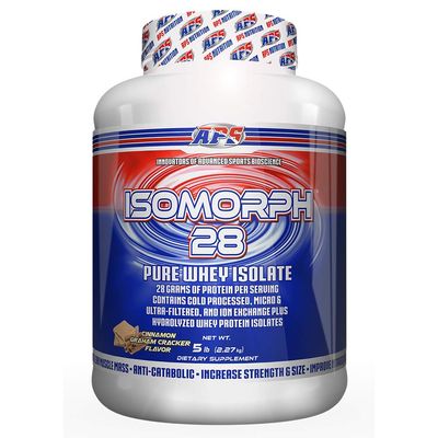 APS Nutrition Isomorph 28 Protein Powder | Pure Whey Isolate | Cold Pressed, Ultra- Filtered, & Ion Exchange Isolates | 28g Protein | 5 Pound (Cinnamon Graham Cracker)