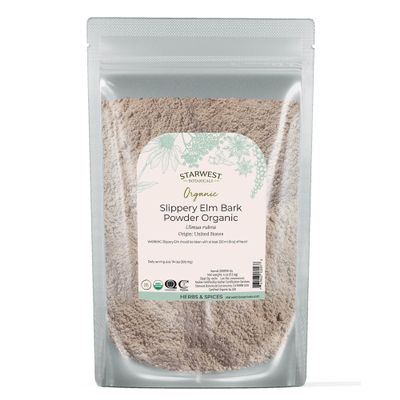 Starwest Botanicals Organic Slippery Elm Bark Powder - Traditional Herb for Tea & Recipes, Enjoy with Milk & Sweetener, Certified Kosher, Non-GMO - 4 oz Pouch