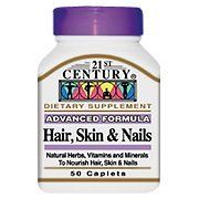 21st Century Hair, Skin and Nails Caplets, 60-Count