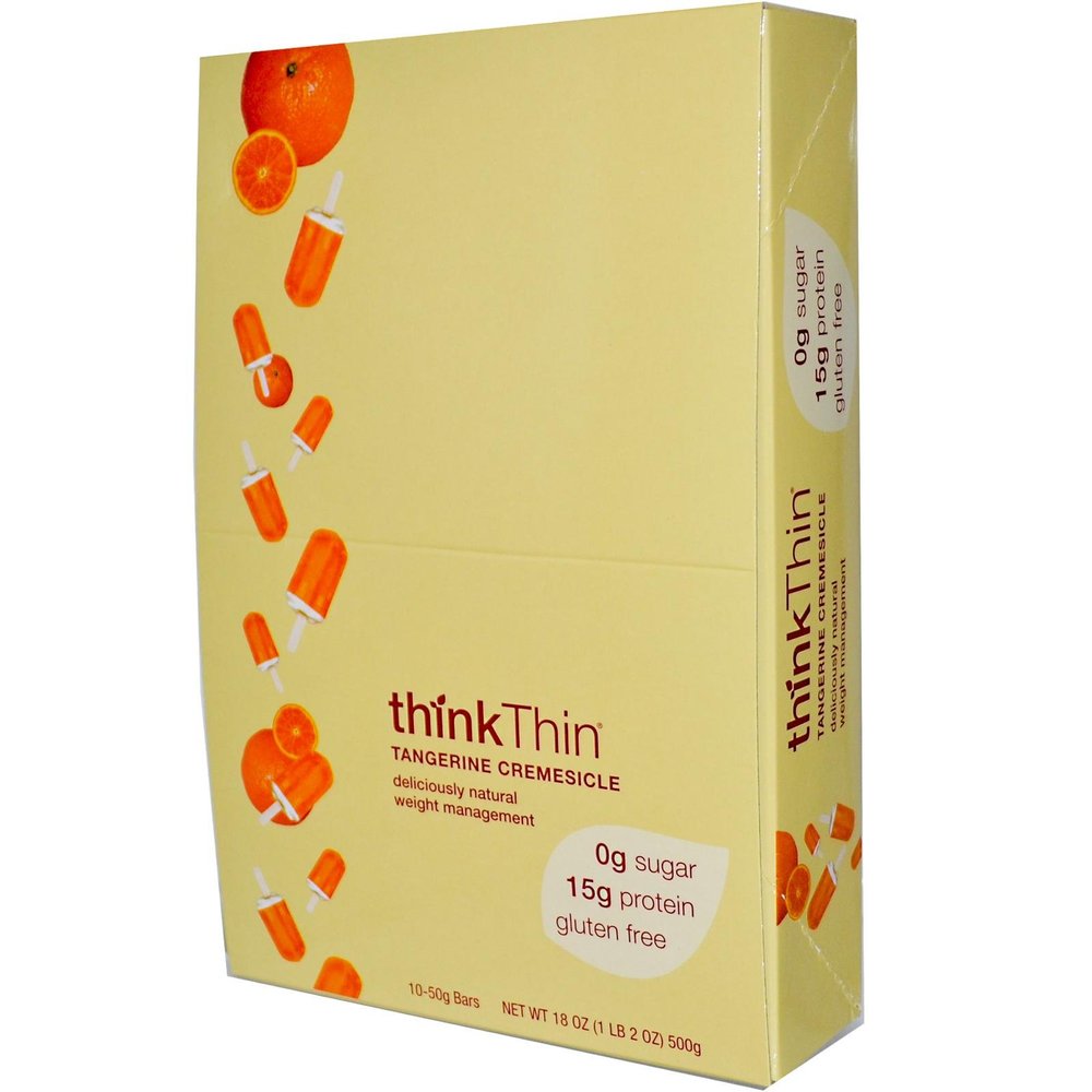 thinkThin Tangerine Cremesicle, Gluten Free, 1.76-Ounce Bars