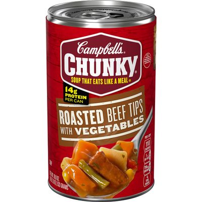 Campbells Chunky Soup, Roast Beef Tips With Vegetables Soup, 18.8 Oz Can