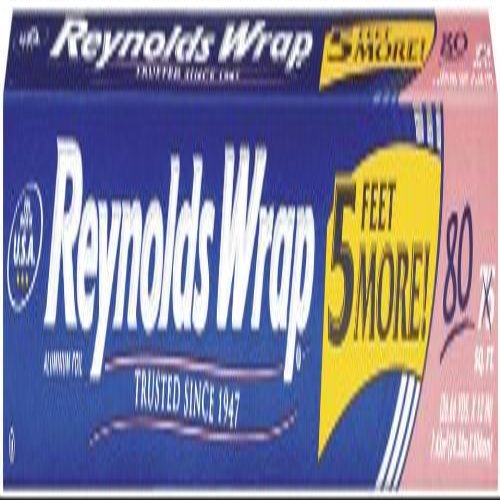 Reynolds Wrap Aluminum Foil, 80 Square Feet (Pack of 5)