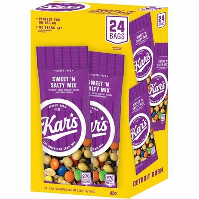Advantus Nuts Caddy, Sweet `N Salty Mix, 2 oz Packets, 24 Packets/Caddy
