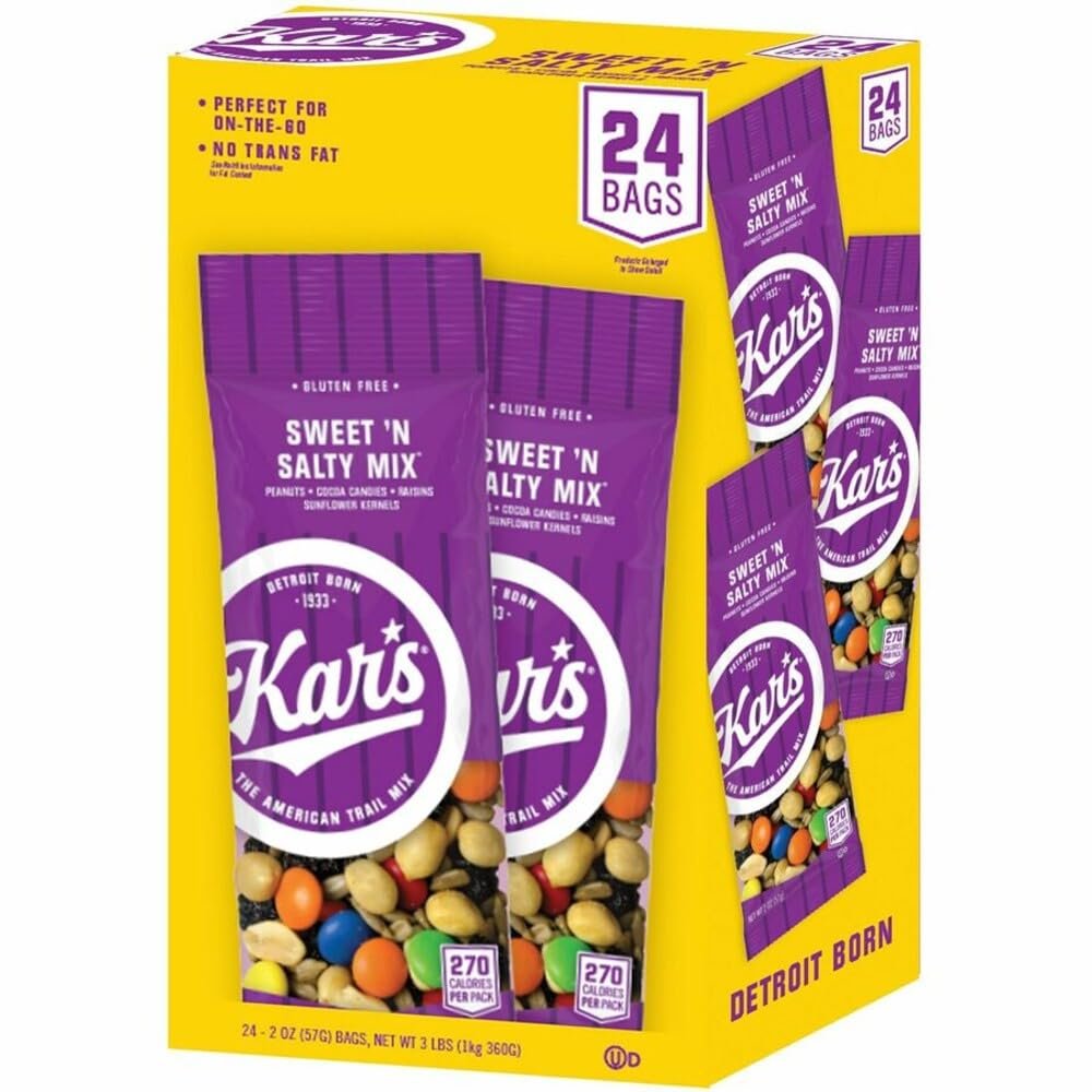Advantus Nuts Caddy, Sweet `N Salty Mix, 2 oz Packets, 24 Packets/Caddy